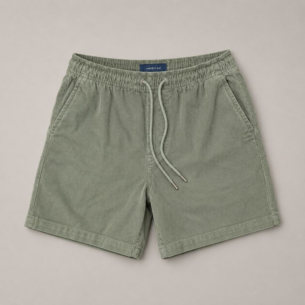 American Eagle Outfitters Men’s  Sage Green Corduroy Trekker Shorts